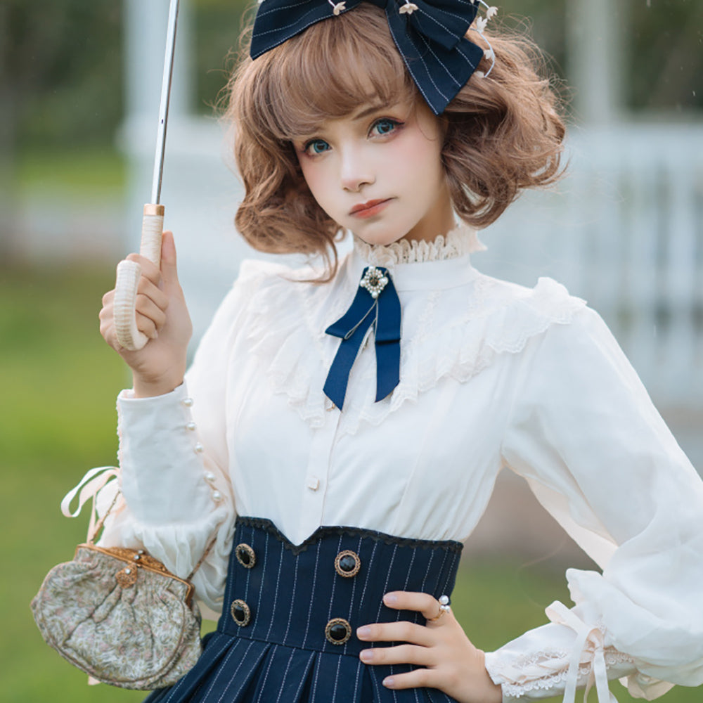 Miss Point~Rose Doll~Elegant Lolita Mutton Sleeve Blouse   