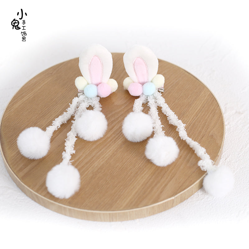 Xiaogui - Sweet Lolita Powderblue Rabbit Ears Hair Pin buny ears hair clips