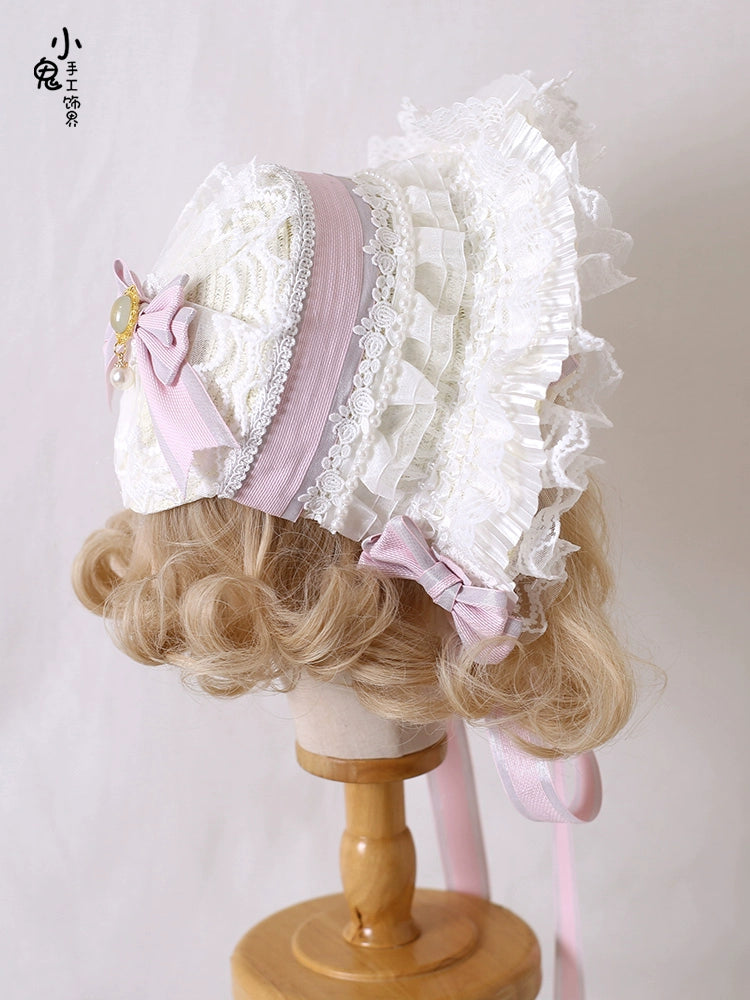 Xiaogui~Sweet Lolita Headdress Pink Handmade Christmas Accessories   