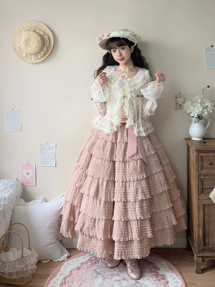 Miss Point~Cat Rose Tea~Elegant Lolita Underskirt Multi-layers Ruffle SK