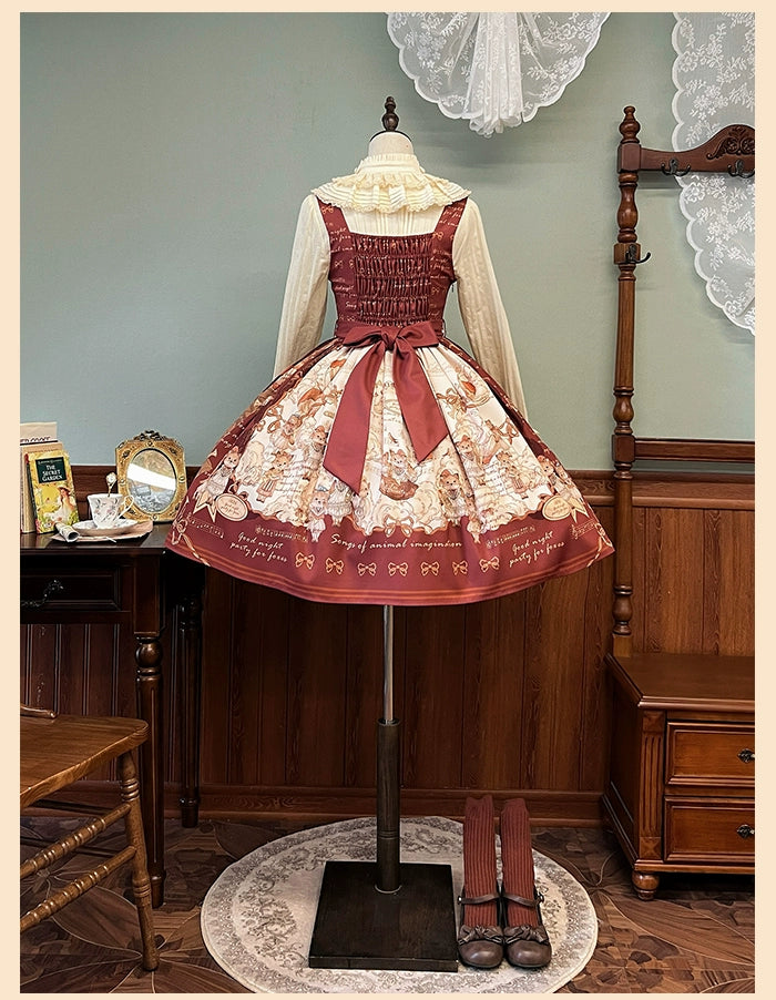 Alice Girl~Fox Band~Sweet Lolita Shirt with Bow Jabot 41280:689990