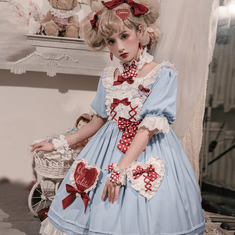 Cornfield Lolita~Strawberry Ice~Sweet Lolita Dress OP blue(op)/S  