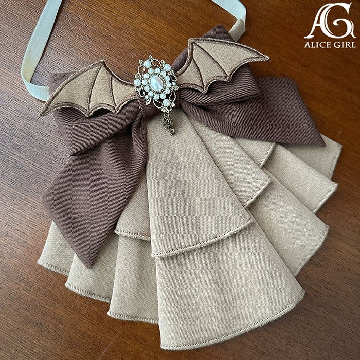 Alice Girl~Lolita Accessory Detective Butler Bat-Collar Tie coffee  