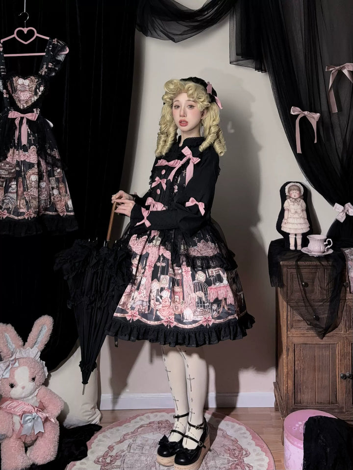 Uncle Wall Original~Missing Lamb Case~Gothic Lolita Dress Set with Sheep Prints 42971:760817