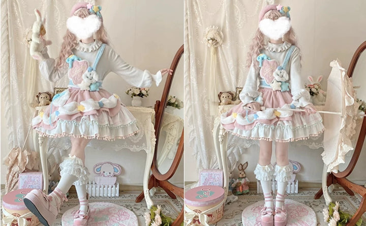 Mewroco~Lucky Star~Winter Sweet Lolita SK Kawaii Cat Ear Cape Suit 40052:649996