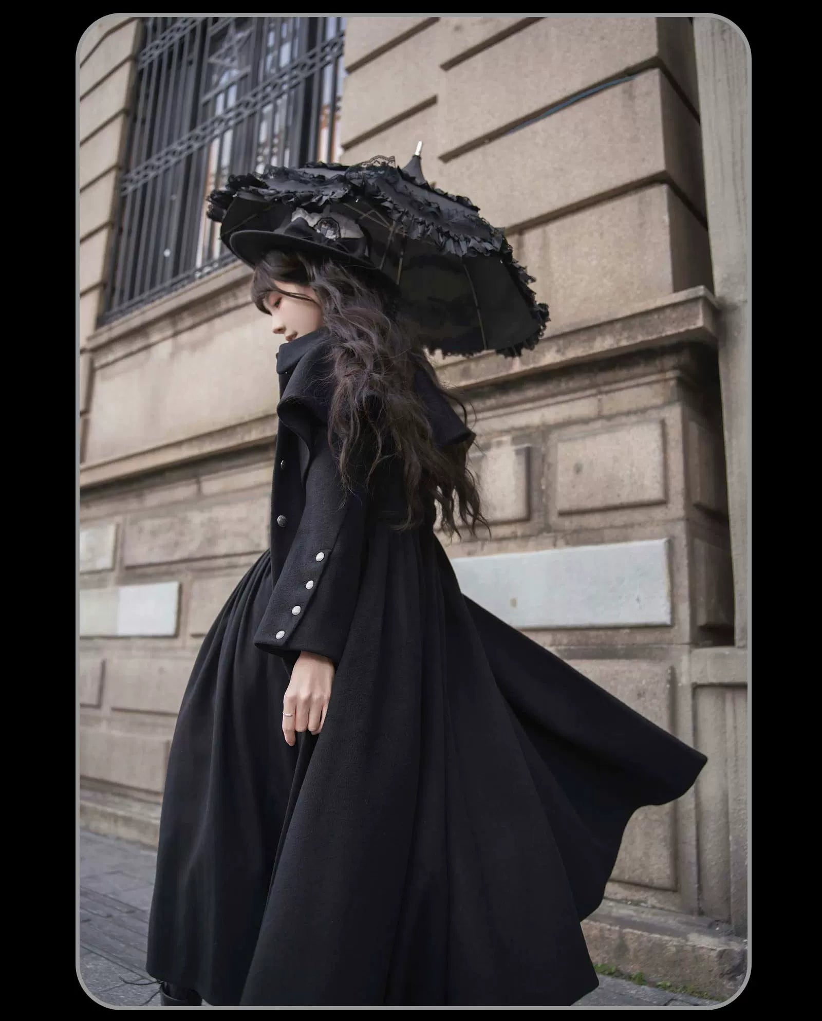 The Seventh Tenet - Classic Lolita Wool SK Set, Detachable Cape