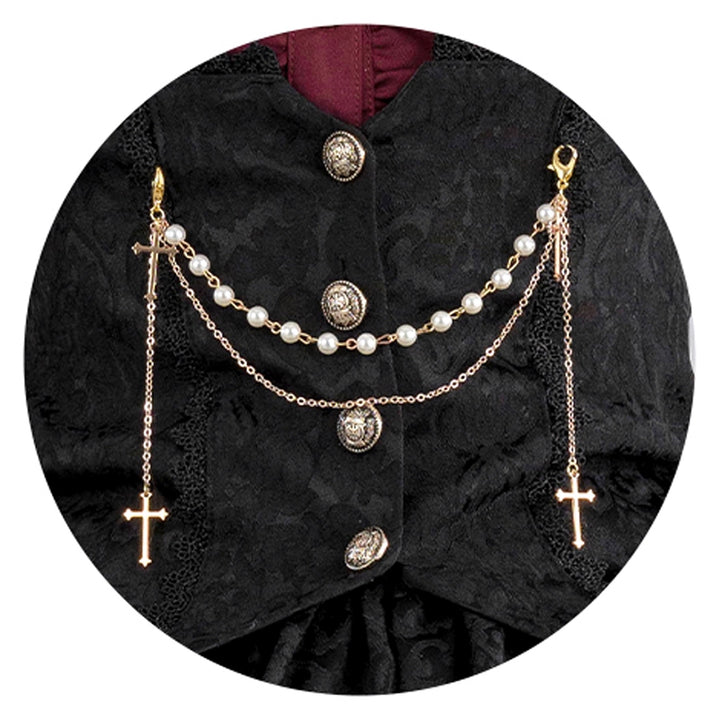(BFM)Luna Planetarium~Evil Fang~Gothic Lolita Accessories Brooch Necktie Clip KC Hat Waist chain  