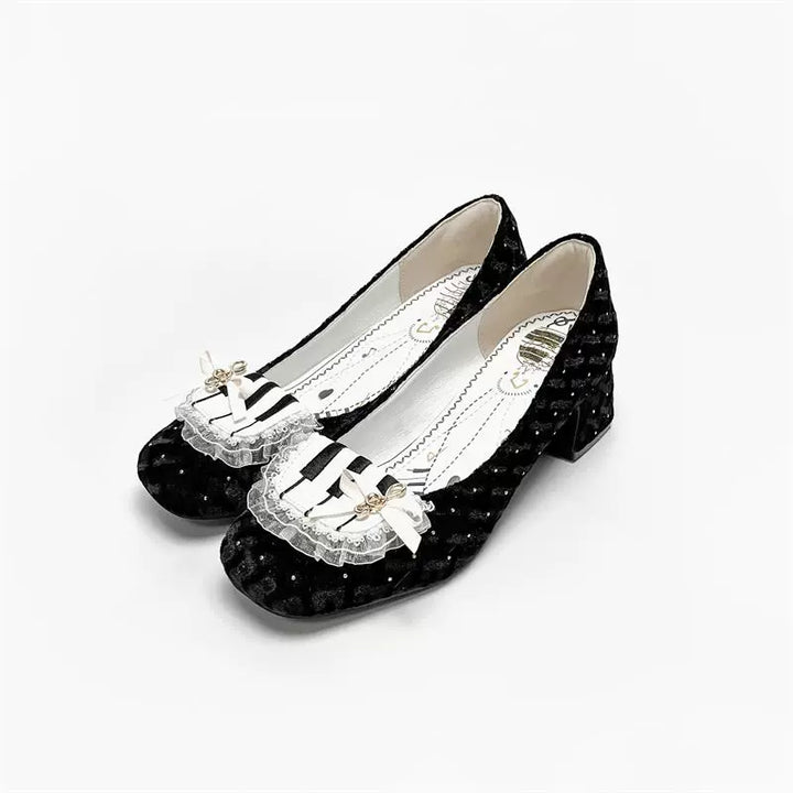MR.Qiutian~Elegant Lolita Shoes Daily Piano Themed Lolita High Heel 35 Black 