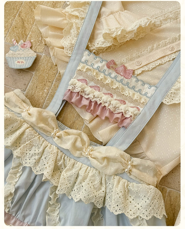 Mademoiselle Pearl~Cup Cake~Sweet Lolita OP Dress Kawaii Lolita JSK SK   