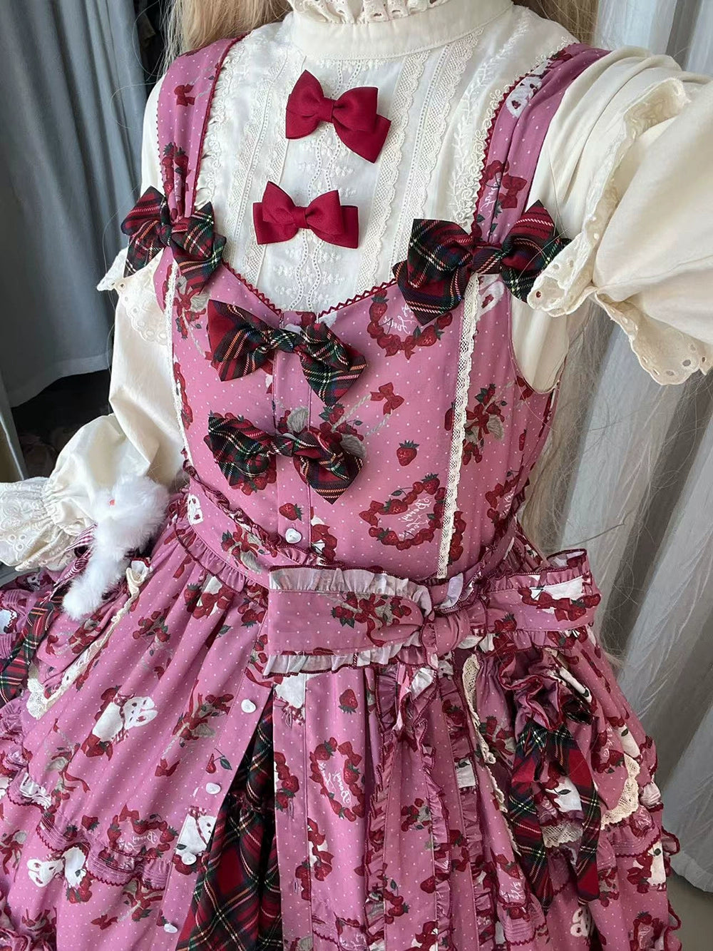 Miss Point~Forest Berry Bunny~Sweet Lolita JSK Elegant Bunny Print Dress 41972:721140