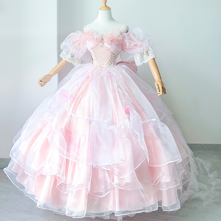 Daydream Whisper~Misty Rose Sea~Plus Size Wedding Lolita JSK with Puffy Tiered Skirt JSK Only S