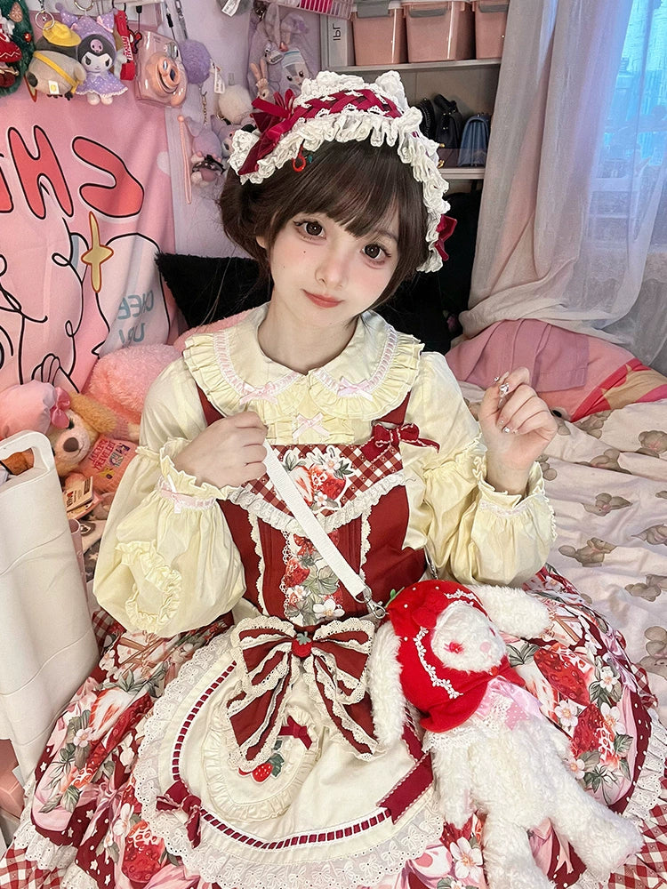 Mewroco~Frosting~Sweet Lolita Yellow Doll Collar Blouse   