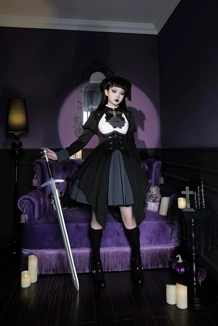 (BFM)Alice Girl~Two-Piece Lolita Dress~Detective Butler Blazer Long Sleeve OP   