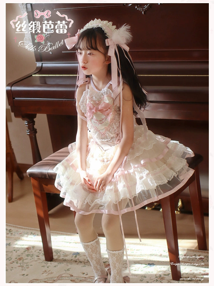 Mademoiselle Pearl~Silk Ballet~Kid Lolita JSK Dress Flower Wedding Lolita Dress