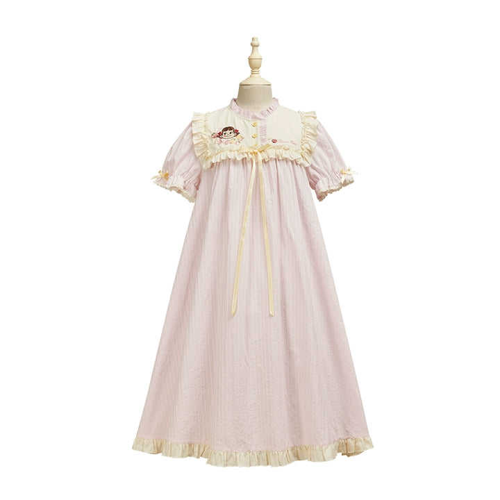 Summer Fairy~IP Collab Kawaii Lolita Dresses OP Home Wear Salopette Cardigan SK XS Home wear - pink 