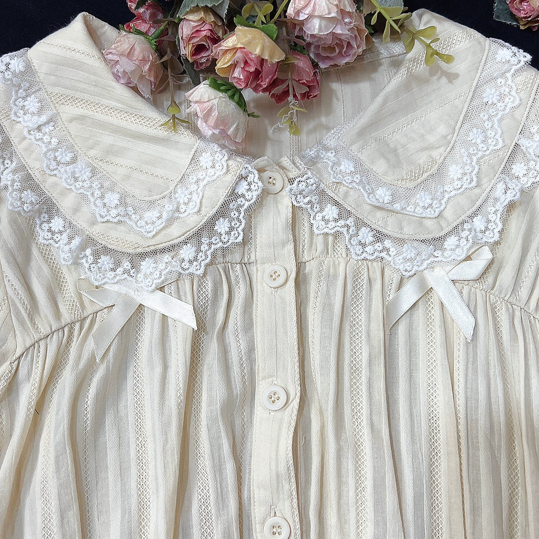 DMFS Lolita~Sweet Lolita Shirt Doll Collar Blouse High-waisted   