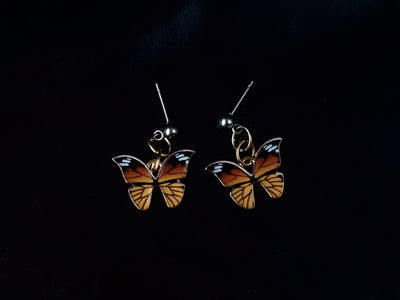 Strange Sugar~Gothic Lolita Butterfly Shaped Earrings Multicolors orange  