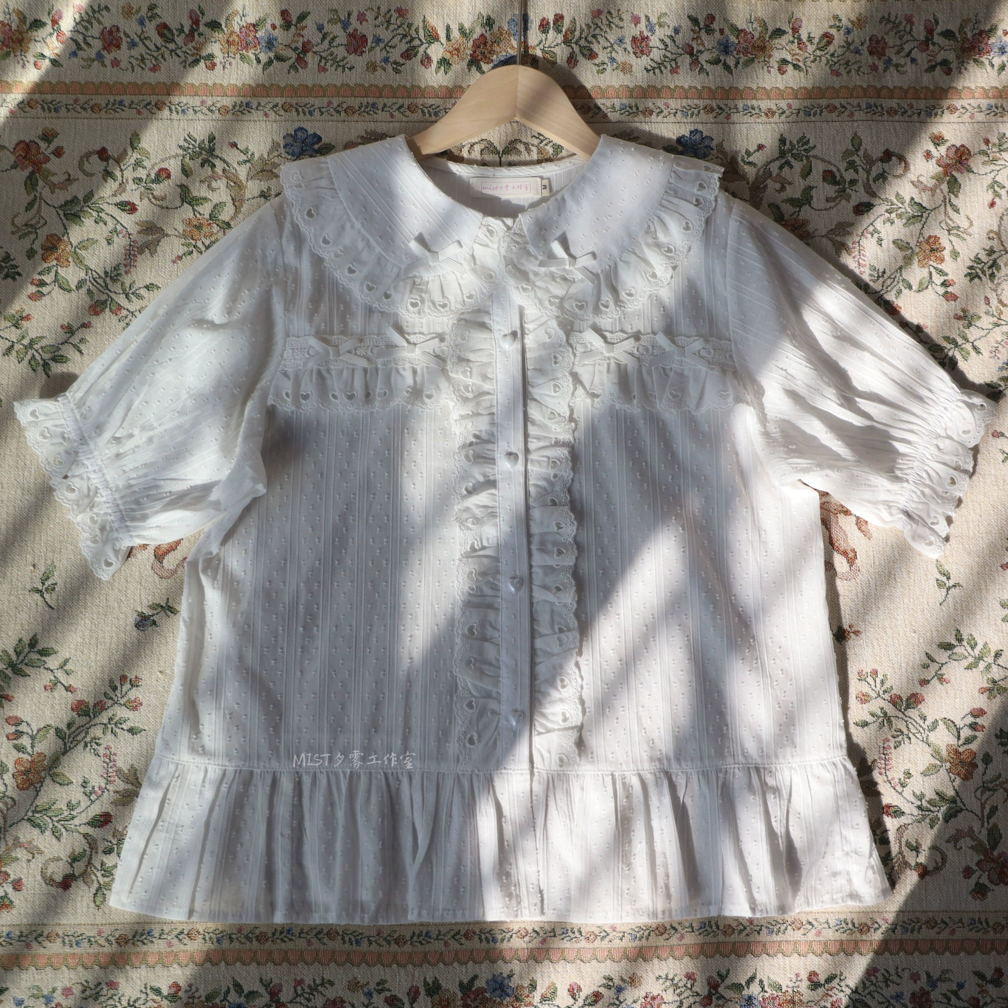 MIST - Cotton Sweet Lolita Blouse, Peter Pan Collar 43527:778119