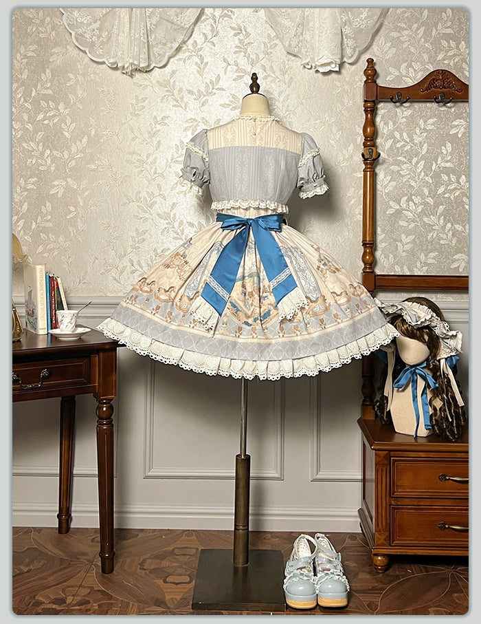 Alice Girl~Sea Salt Fairytale~Sweet Doll-like Lolita OP Animal Printed Lolita Dress 40674:672866