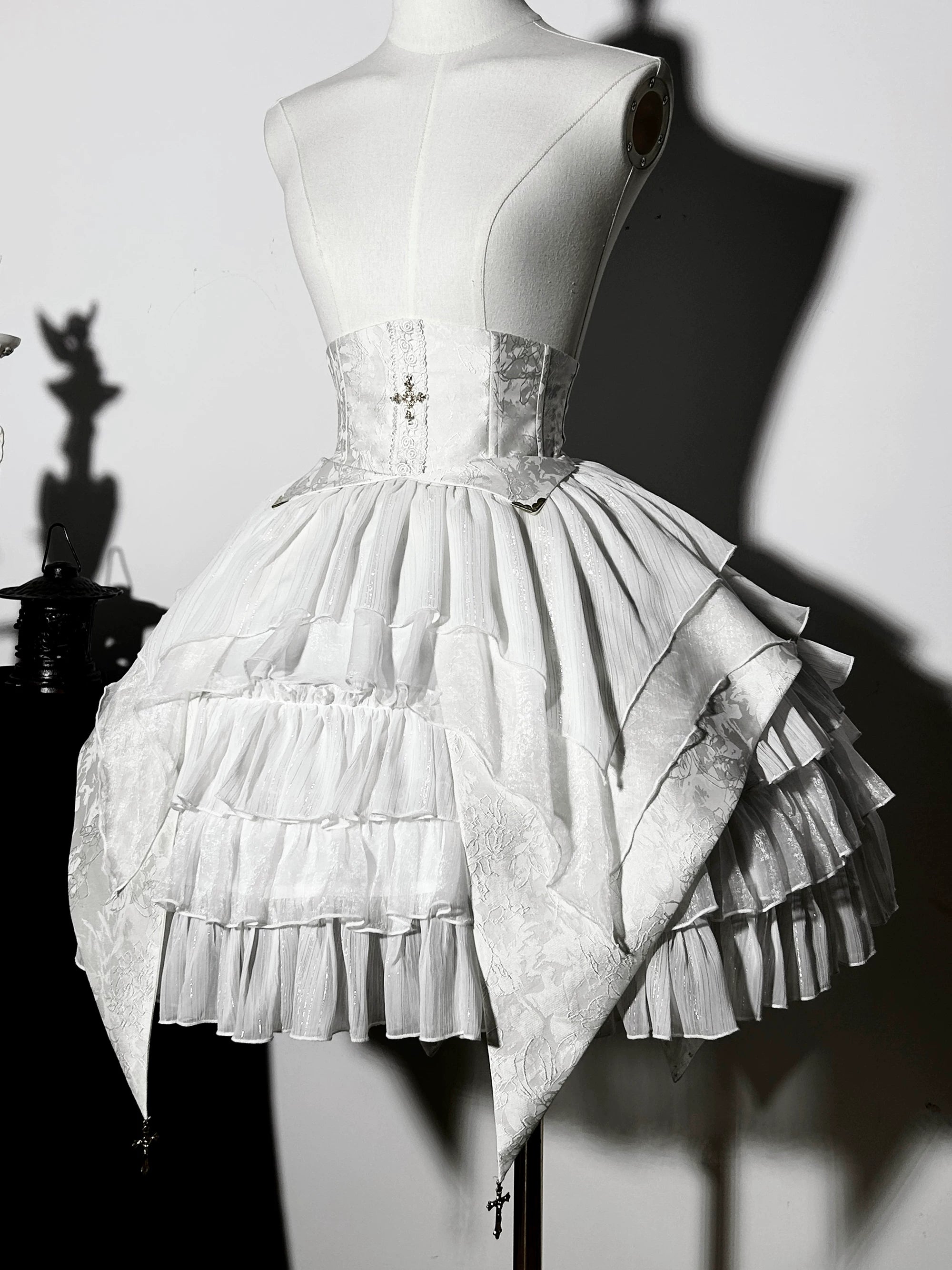 Genesis and Armageddon - Gothic Lolita High-low Hem Shirt, Boning SK (L M S) 44737:820896