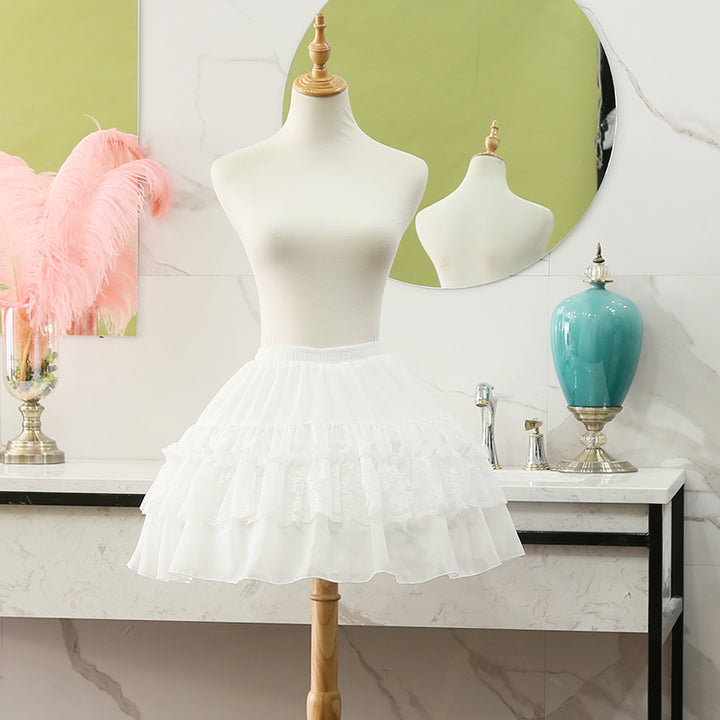 Manyiluo~Jenny Ku~Lolita Super Fluffy Fishbone Adjustable and Versatile Bustle white  