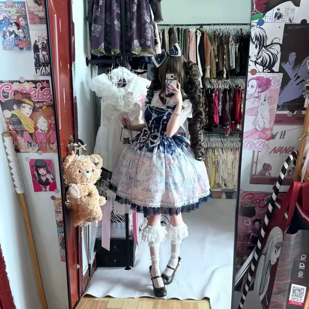 Glimmering Carousel - Sweet Lolita OP & JSK Dress Set, Ocean Carousel Print 45827:863895