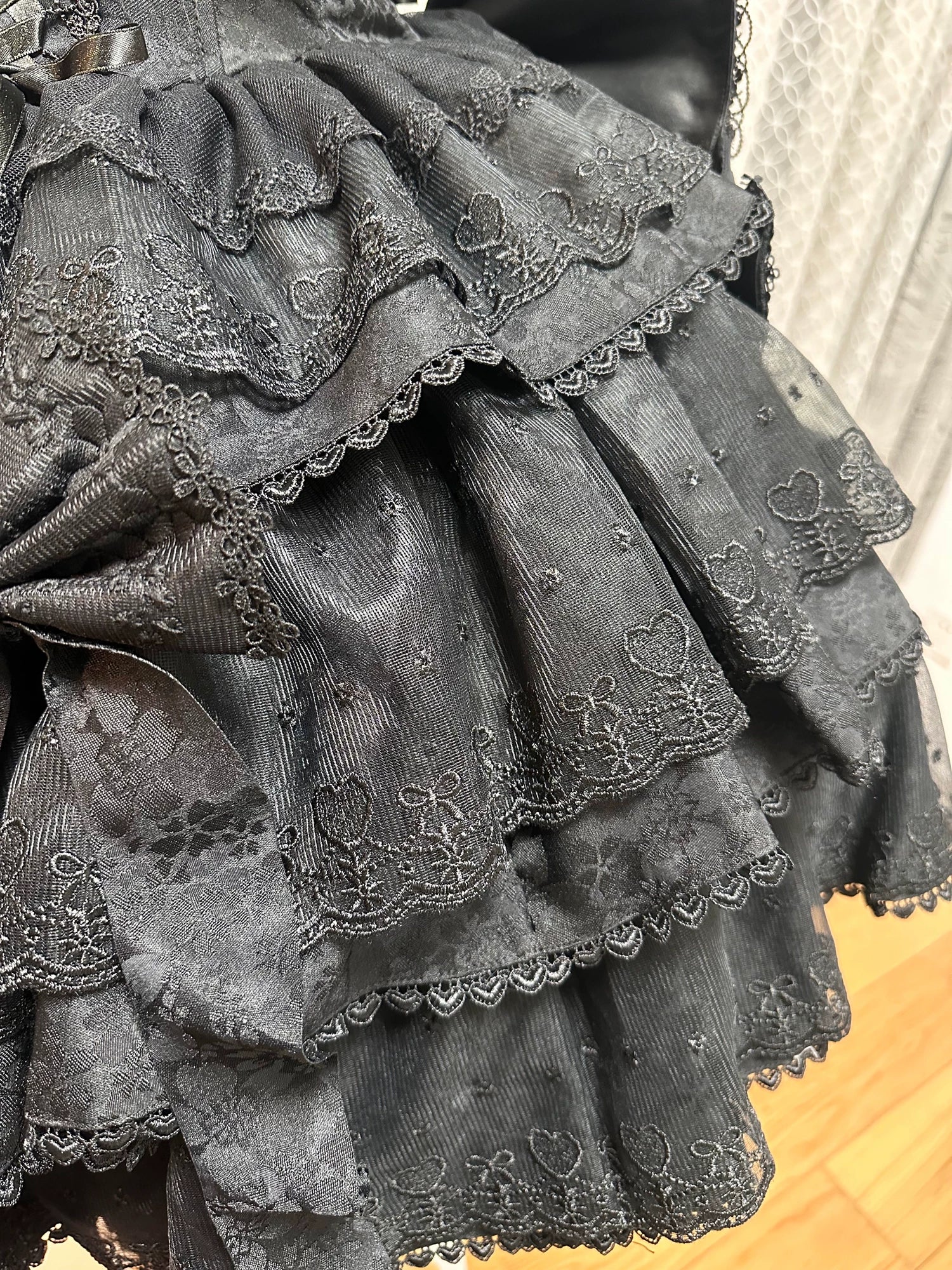 Mori Isle - Solid Gothic Lolita JSK Dress, Embroidered Lace 45658:857768