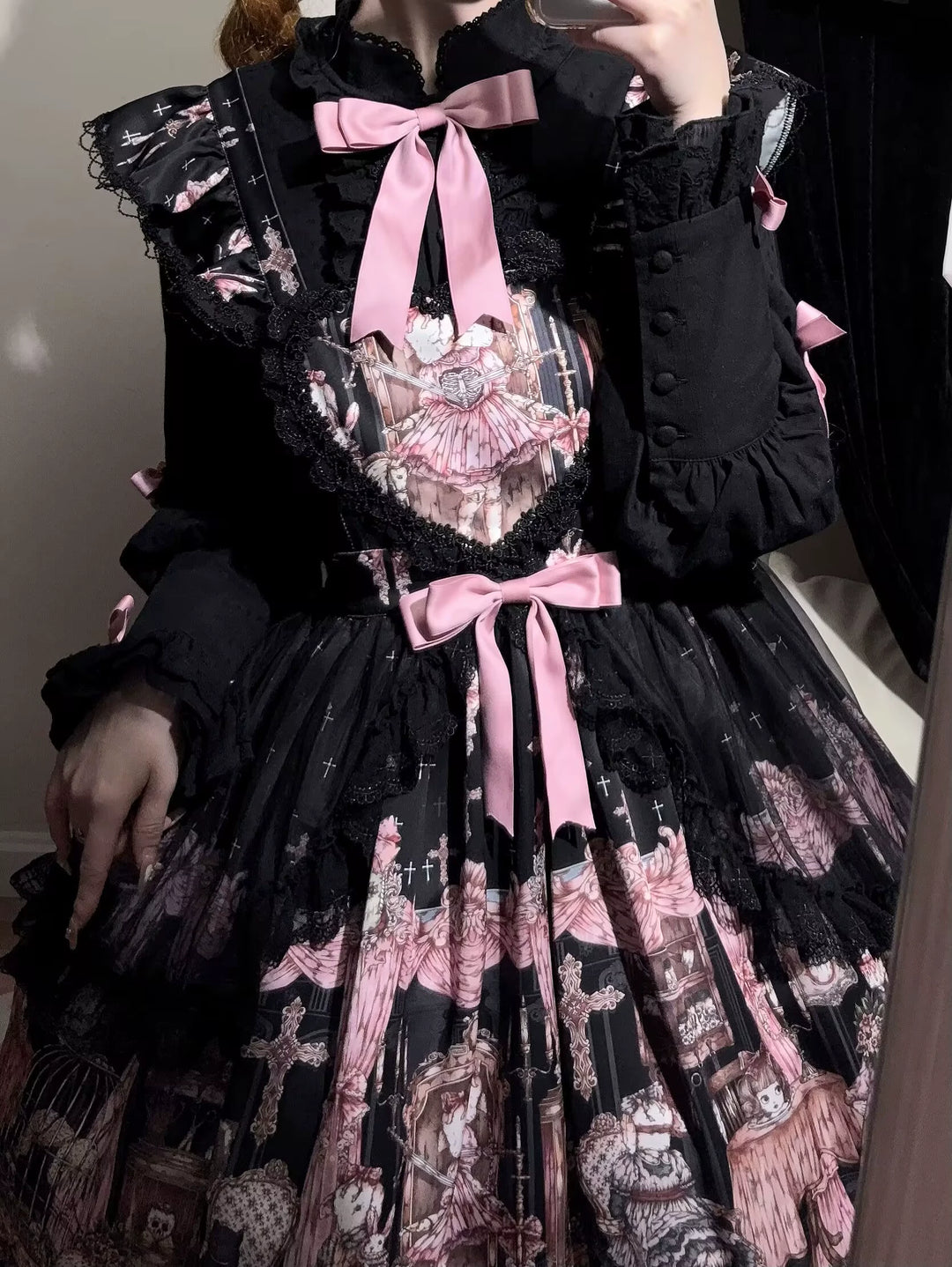 Uncle Wall Original~Missing Lamb Case~Gothic Lolita Dress Set with Sheep Prints 42971:760818