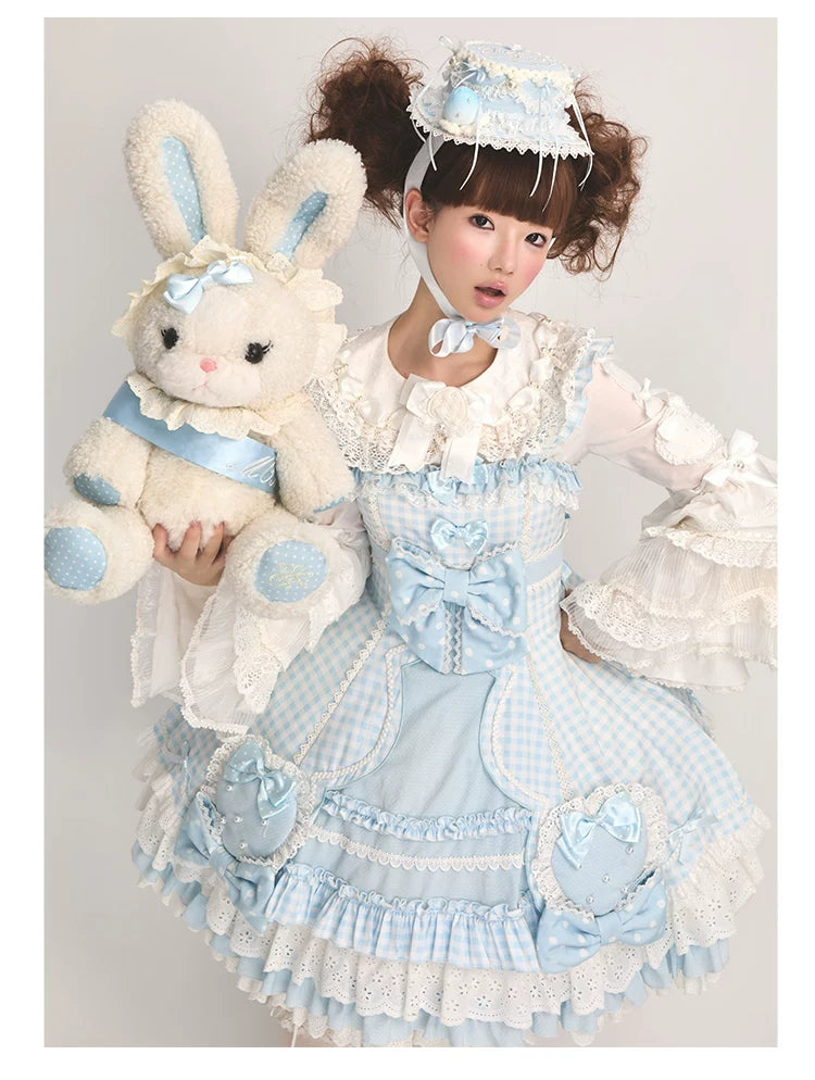 Strawberry Momo Party - Sweet Lolita OP and JSK, Strawberry Print and Cake Embroidery 45548:853178