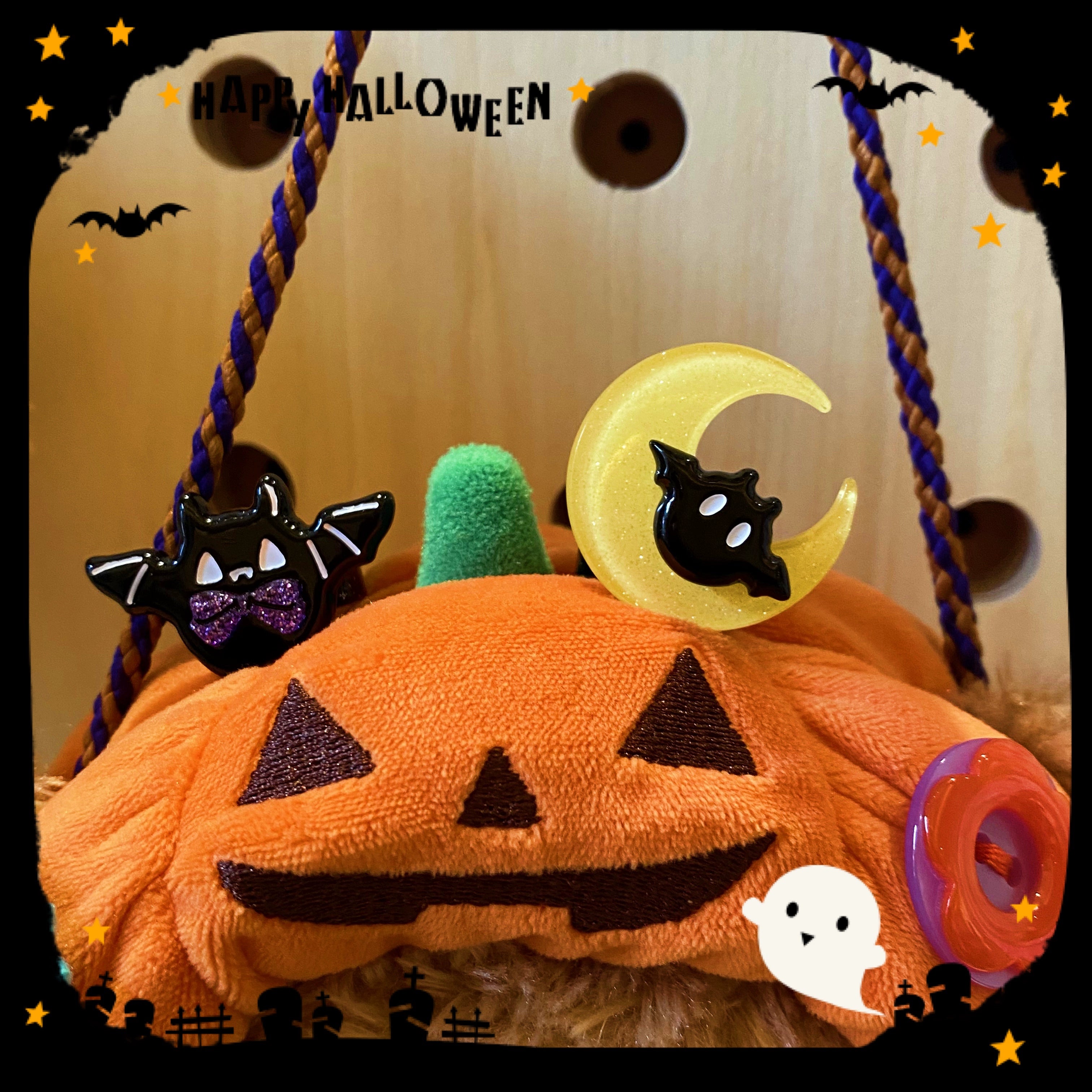 Halloween Alice - Chubby Bat - Halloween Colorful Beads Lolita Necklace, Bat Accents