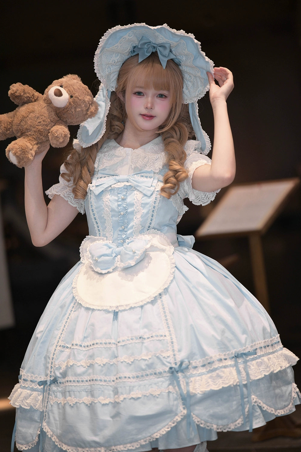 Vintage Petal Rabbit - Cotton Old School Lolita JSK Dress With Petal-Shaped Hem 43136:769615