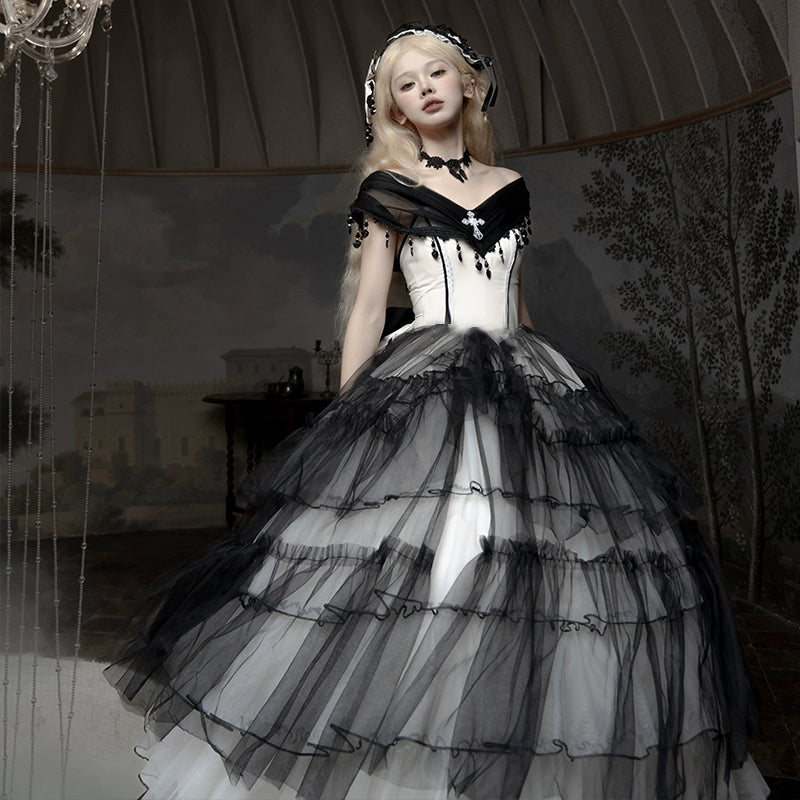 Daydream Whisper - Aphrodite - Gothic Lolita JSK Bridal Wedding Lolita Dress Long JSK Only S