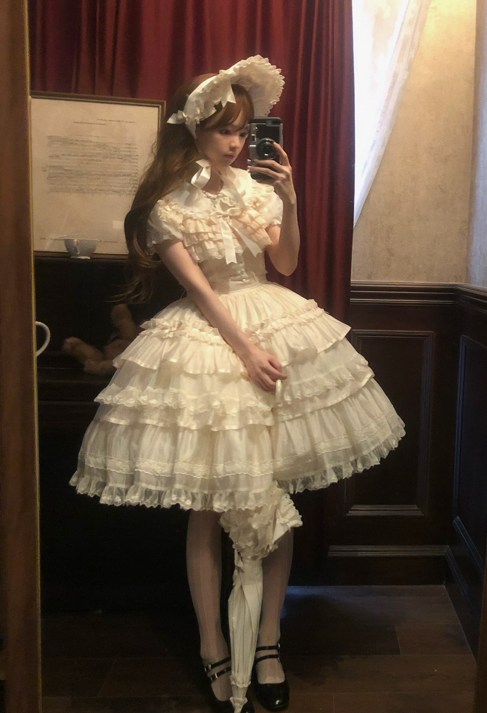 The Seventh Doll - Summer Evening Banquet - Sweet Lolita JSK with Tiered Ruffle Design and Hat 42722:750933
