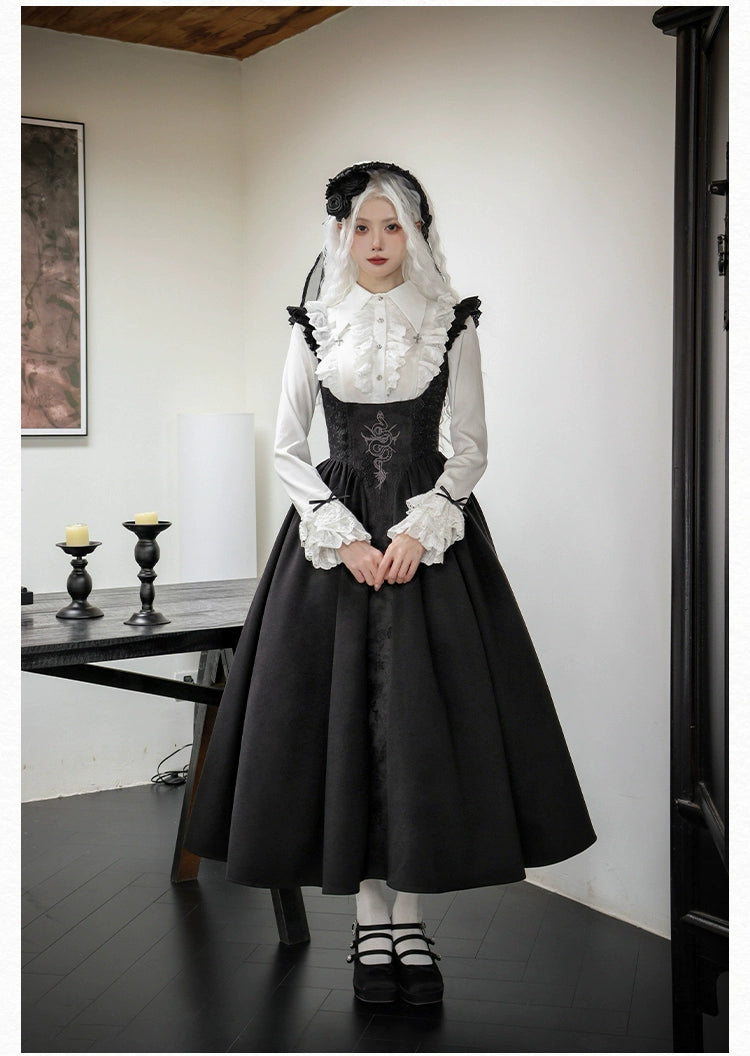 With PUJI~Poem of Dusk~Gothic Lolita Bust-supporting Dress Suit