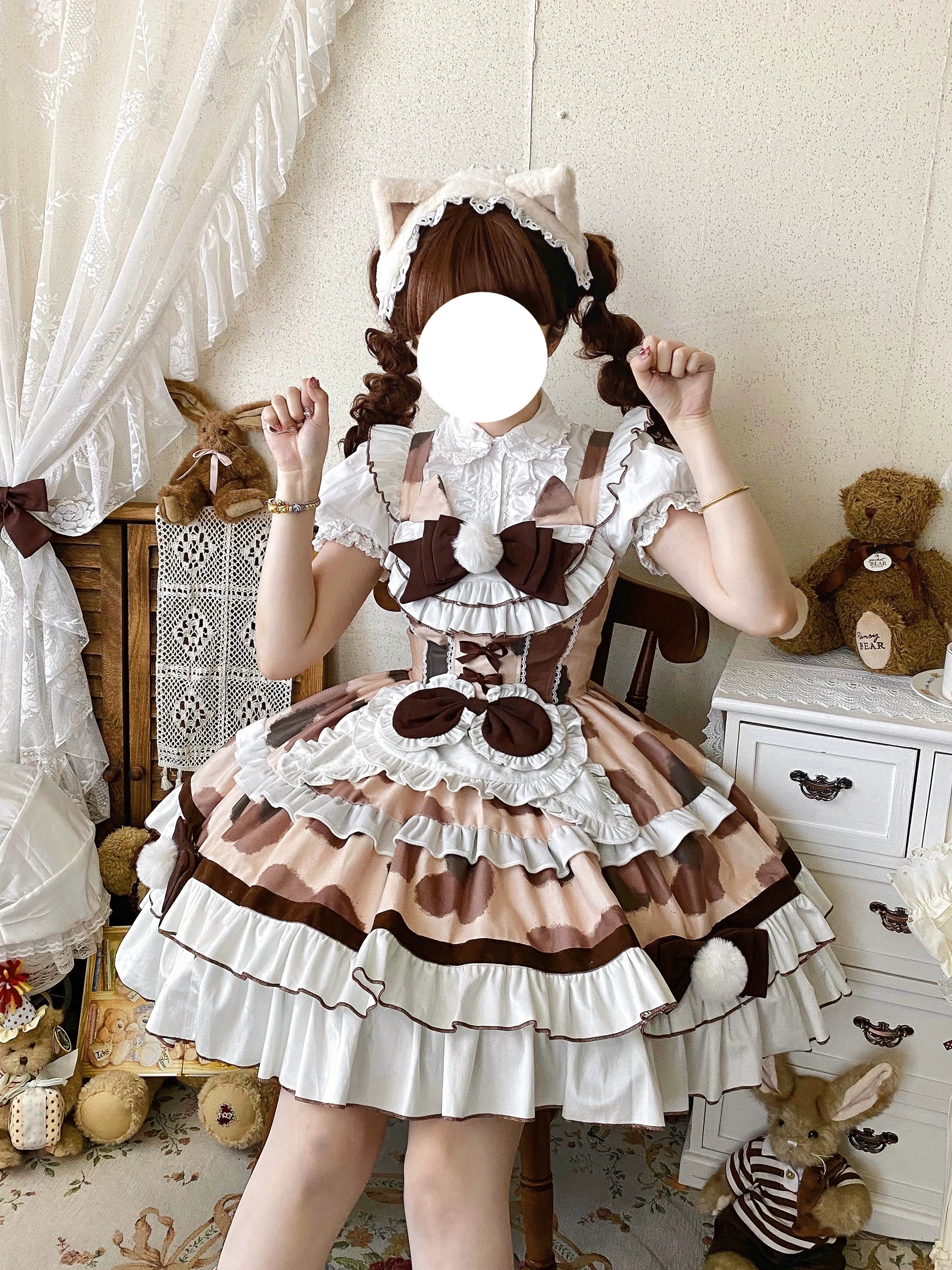 Calico Cat - Winter Kawaii Lolita Print JSK 44422:807493