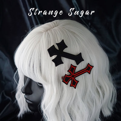 Strange Sugar~Gothic Lolita Cross Shaped Hair Clips   