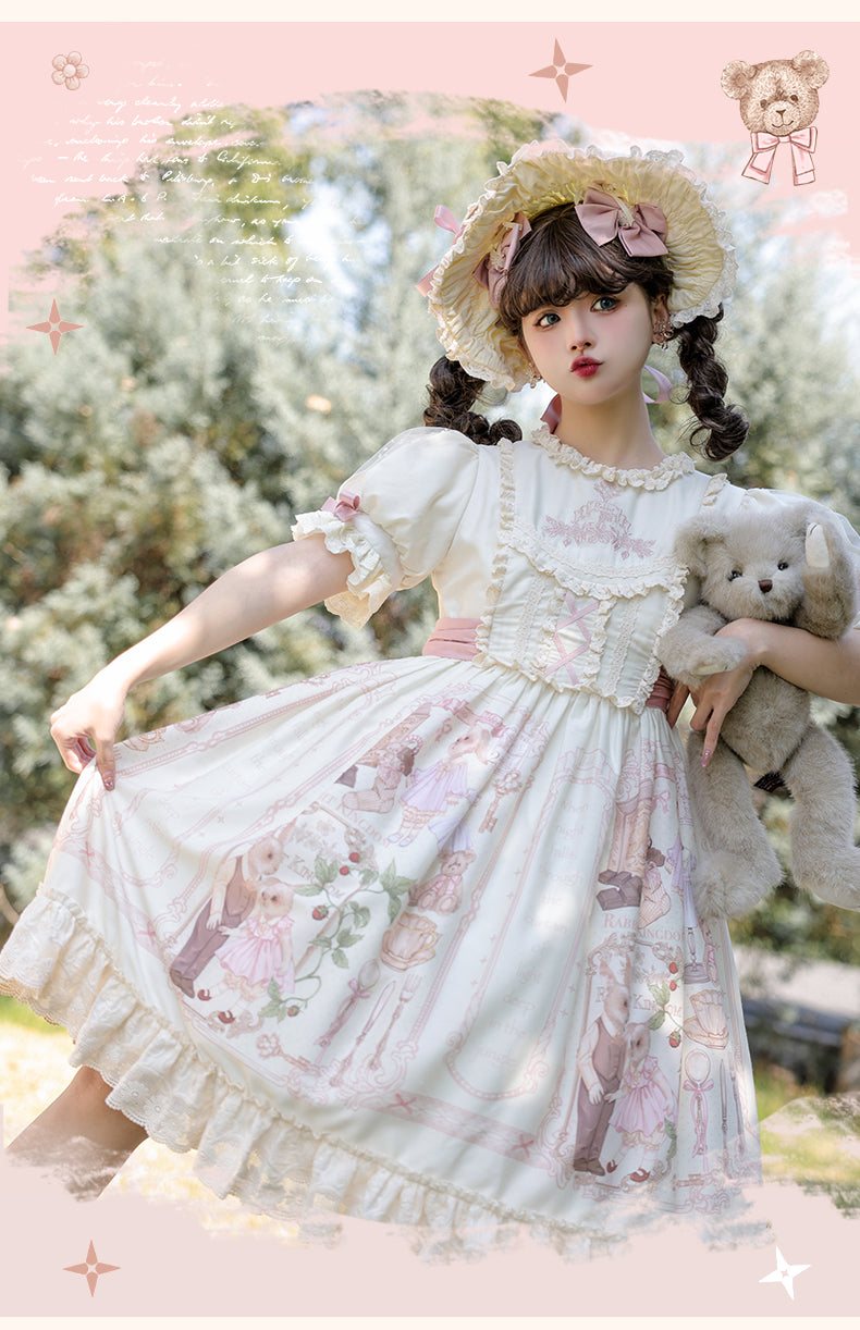 3 Puppets~Rabbit Kingdom~Sweet Lolita JSK and OP Suit   