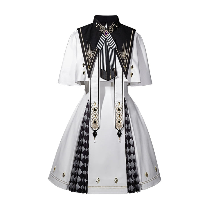 Your Princess~Eye of Truth~Elegant Gothic Lolita Dress Suit With Embroidery Cape + Fake Collar + Dress S
