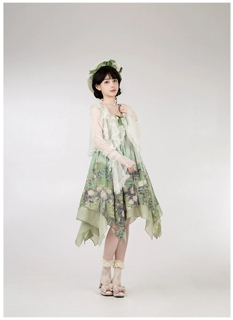With PUJI~Letters and Poetry~Summer Classic Lolita Tulle Lace Bolero with Multi-Color