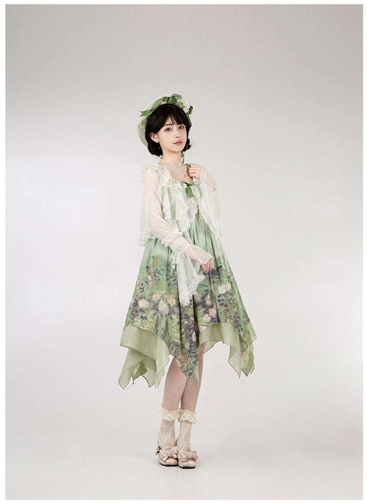 With PUJI~Letters and Poetry~Summer Classic Lolita Tulle Lace Bolero with Multi-Color