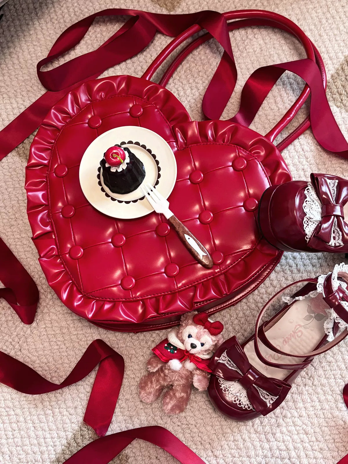 Heart Pillow - Sweet Lolita Heart-shaped Handbag or Shoulder Bag