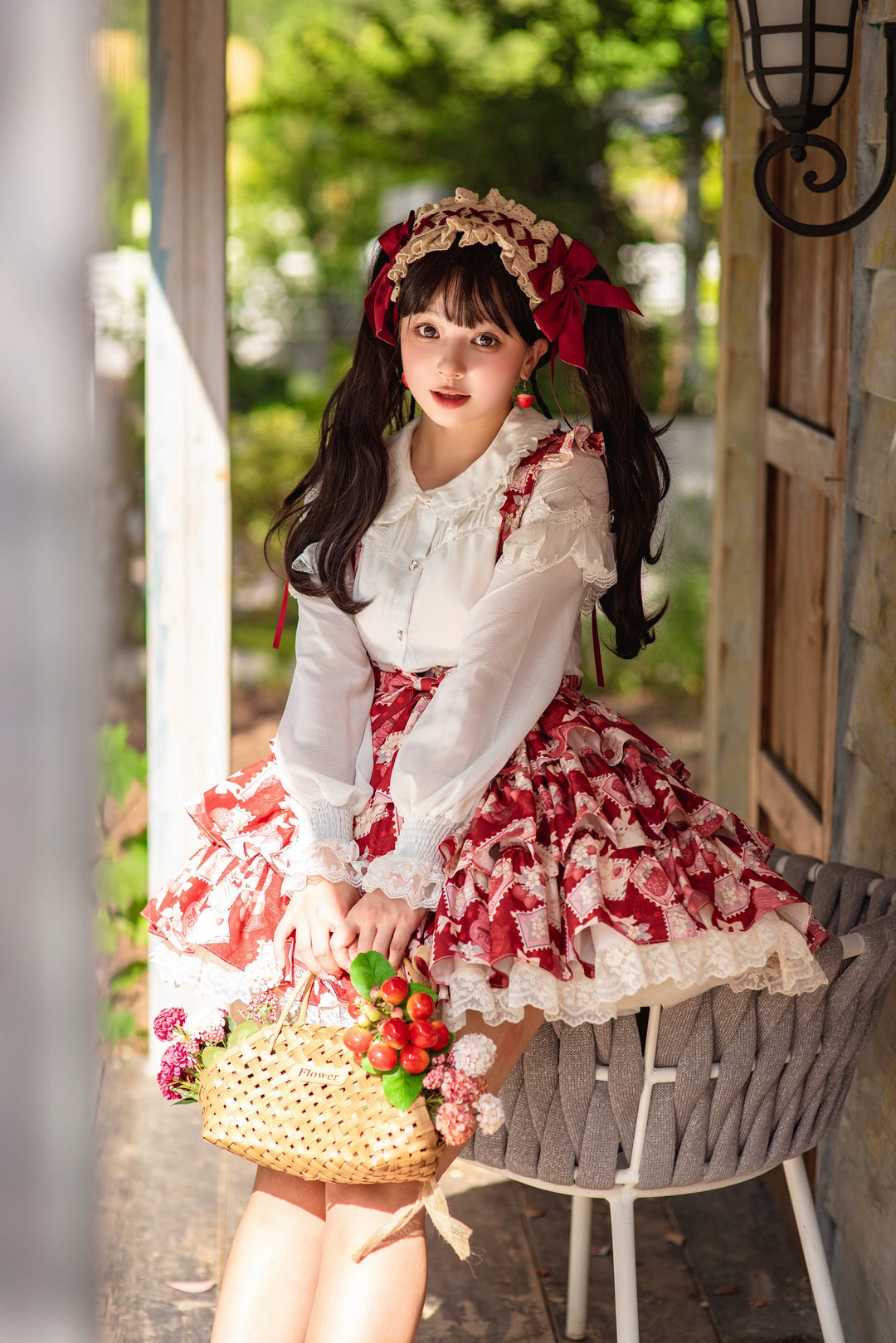 Strawberry Witch~Strawberry Stamp~Sweet Lolita OP Short Sleeve Lolita Dress   