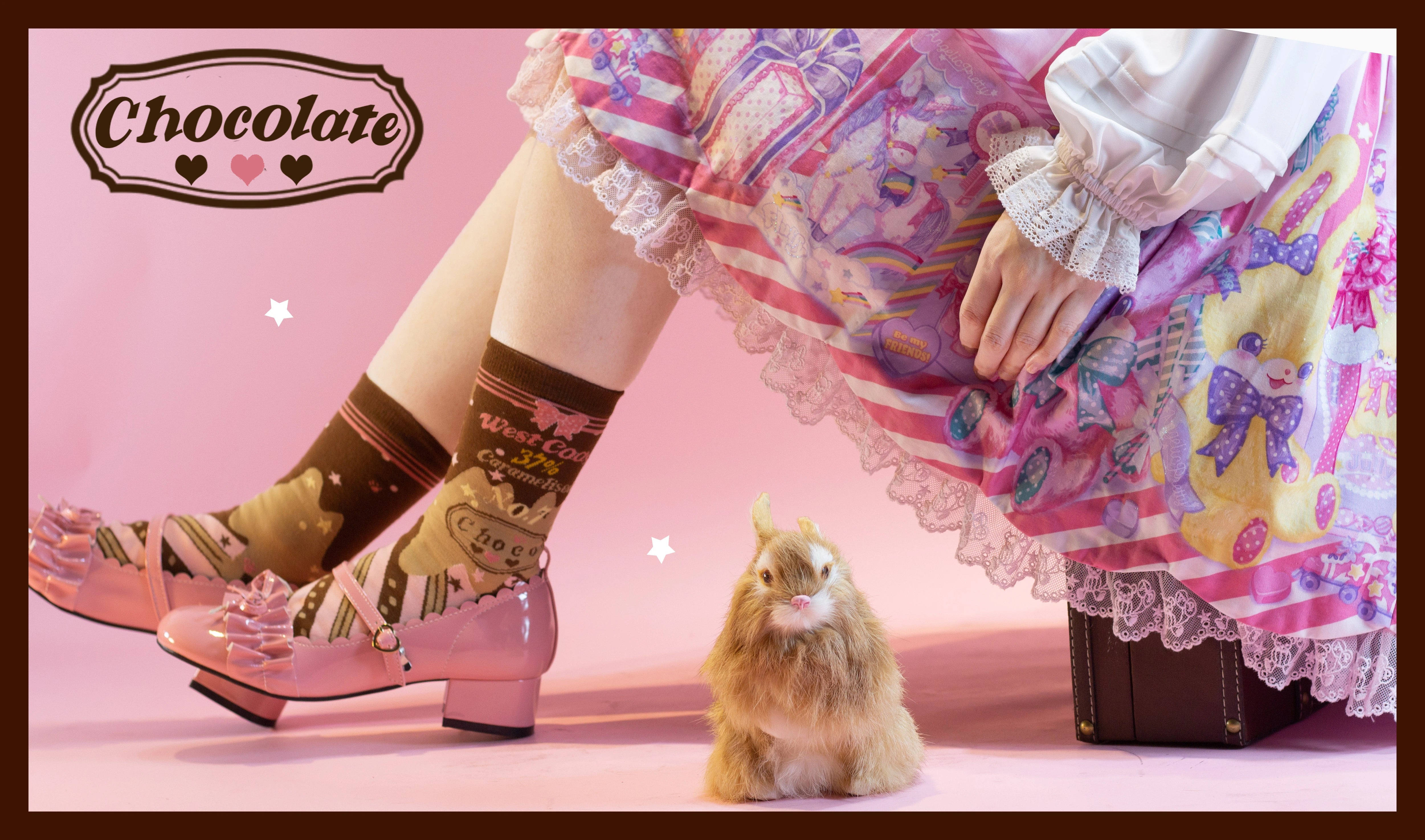 Yukines Box~Kawaii Lolita Chocolate Color Cotton Socks 22190:323638