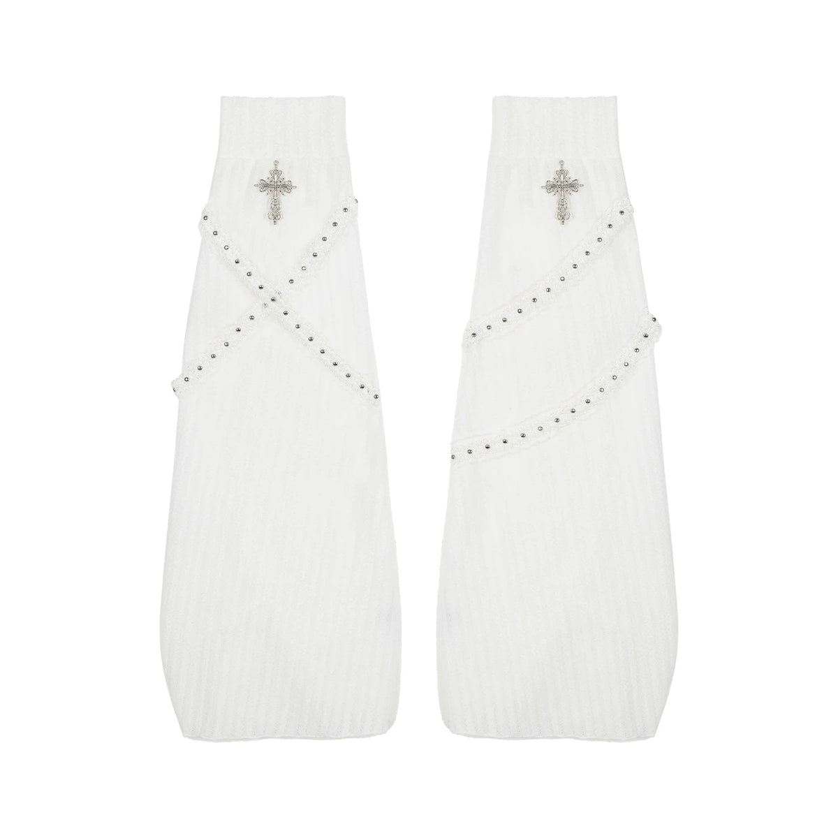 White Night Feather - Gothic Lolita OP Dress & Leg Warmers Set, Angel Cross Theme (L M S) 46055:874020