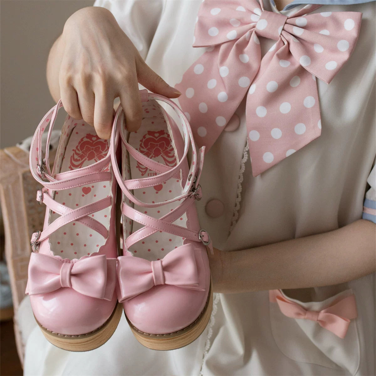Puff Tata - Sweet Lolita Platform Shoes, Adjustable Straps 44805:822559