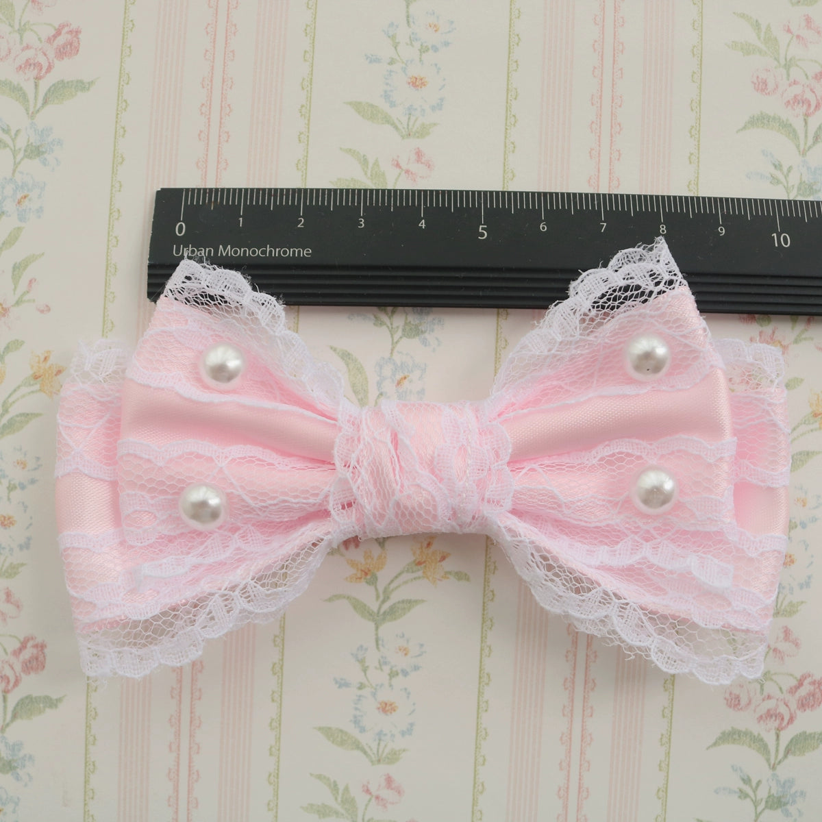 Creamy Bubbles - Sweet Lolita Hair Clip Pink Lace Bow Hair Clip and Brooch Handmade a double-layered pearl brooch