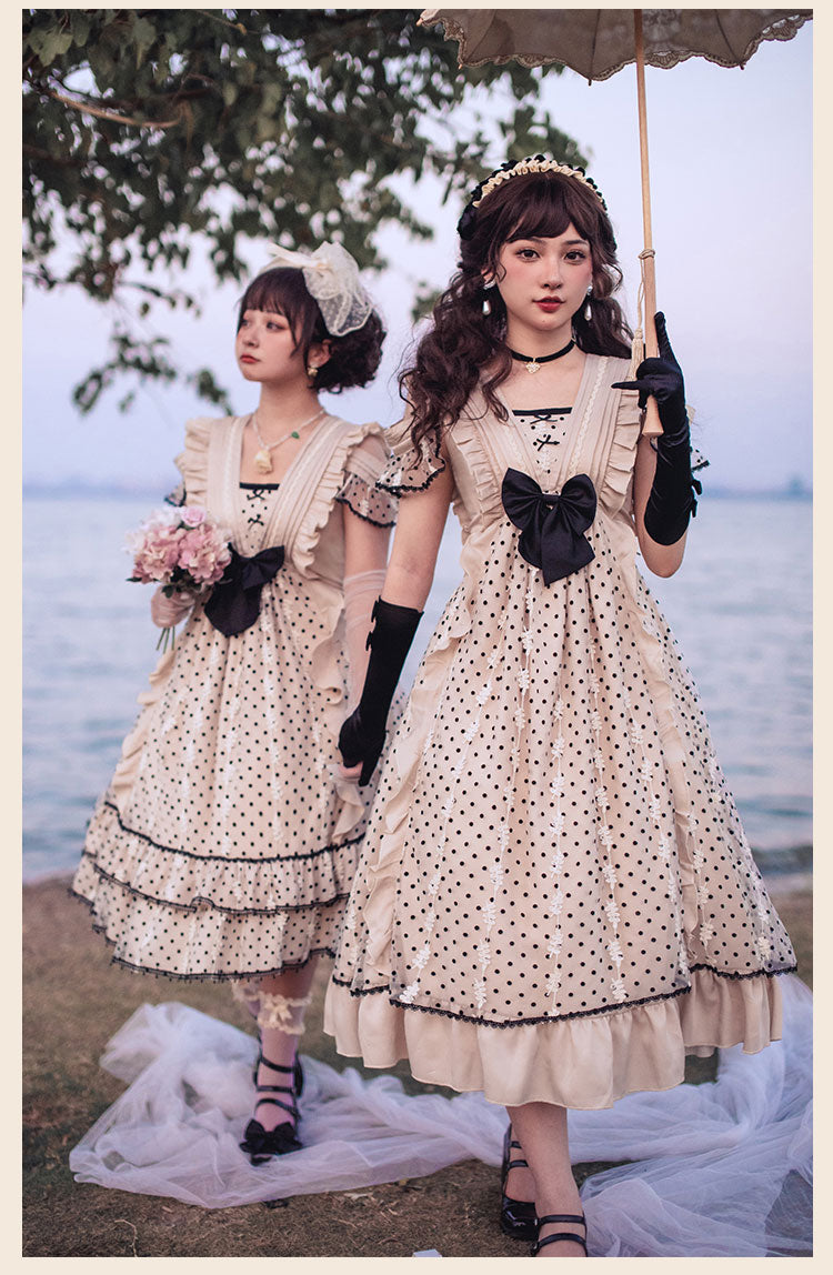 Cat-Romance~Coconut Milk Boo Boo~Elegant Lolita Polka Dot OP   