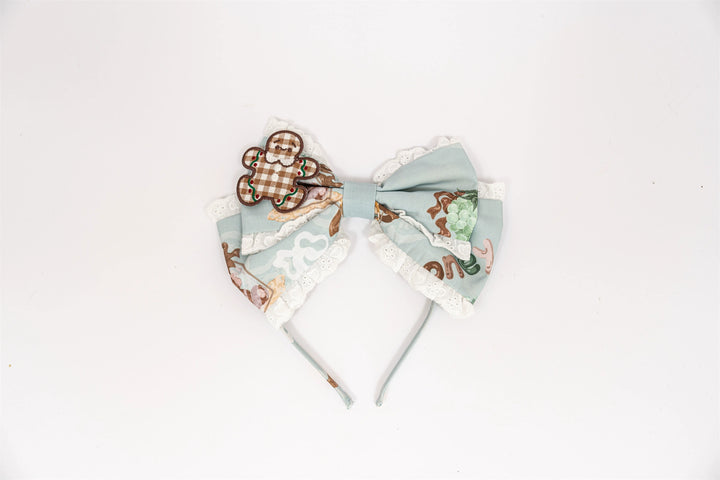 Babyblue~Bear Honey~Sweet Lolita Accessory Gingerbread Man Design Mint - KC (with gingerbread man badge) Only  