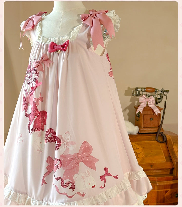 Mademoiselle Pearl~Bow Rabbit~IP Collab Sweet Lolita OP in Multiple Styles 43054:763908