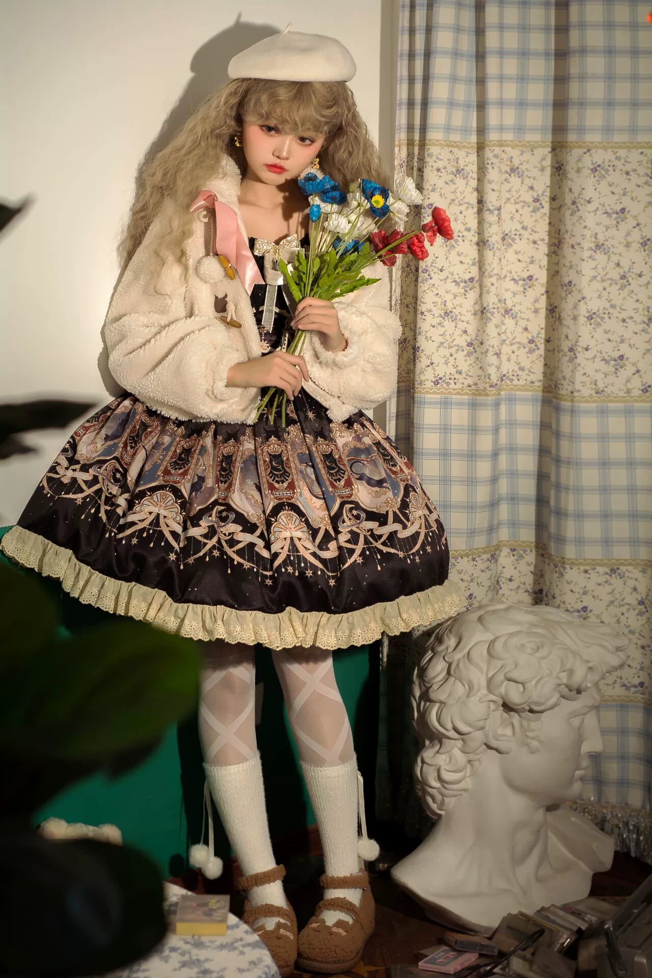 Fairy Godmother~Cute Plush Warm Round Toe Lolita Soft Sole Shoes 32690:404104